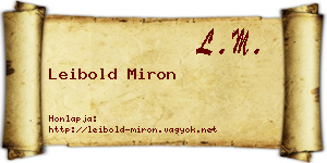 Leibold Miron névjegykártya